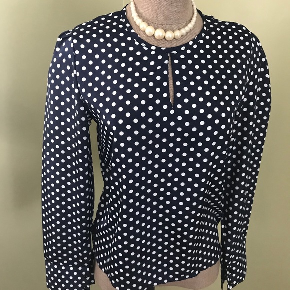 Blue with white Polka Dots Shirt - Picture 2 of 4